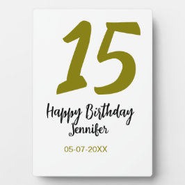 Placa Expositora 15 años quiencenera añadir fecha año dorado