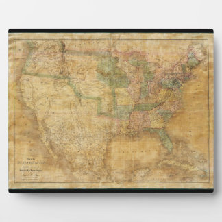 Placa Expositora 1839 David H. Burr Wall Map de los Estados Unidos
