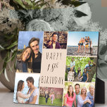 Placa Expositora 18 cumpleaños 7 Collage de fotos Beige marrón neut<br><div class="desc">Di Feliz cumpleaños número 18 con una placa fotográfica personalizada. La plantilla de fotos está configurada para que añadas 7 de tus fotos favoritas que se muestran en un collage de fotos alrededor del saludo de cumpleaños. El texto simplemente dice "Feliz 18 cumpleaños" en tipografía casual. "18" es realmente editable...</div>