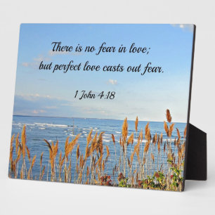 Placa Expositora 1 Juan 4:18 No hay miedo en el amor, sino perfecto