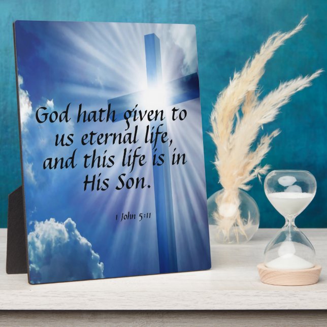 Placa Expositora 1 Juan 5:11 (Lado)