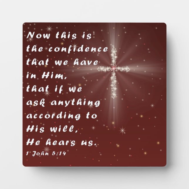 Placa Expositora 1 Juan 5:14 (Frente)