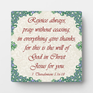 Placa Expositora 1 Tesalónica 5:16-18