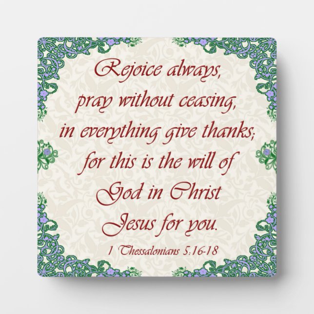 Placa Expositora 1 Tesalónica 5:16-18 (Frente)