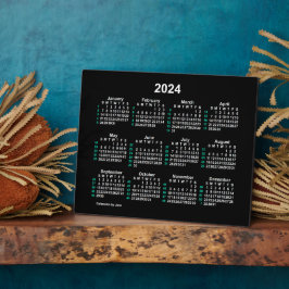 Placa Expositora 2024 Neon 52 Week Calendario de la mesa ISO de Jan