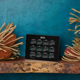 Placa Expositora 2024 Neon 52 Week Calendario de la mesa ISO de Jan