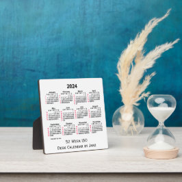 Placa Expositora 2024 White 52 Week ISO Desk Calendar by Janz