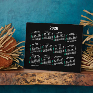 Placa Expositora 2026 Neon 52 Week Calendario de la mesa ISO de Jan