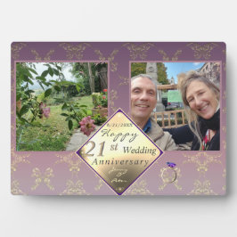 Placa Expositora 21 Aniversario Boda 2FotosBrass e Iolite