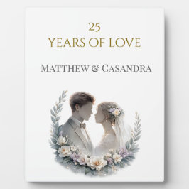 Placa Expositora 25th Wedding Anniversary Heirloom Celebration