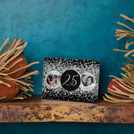 Placa Expositora 2 Foto entonces y ahora aniversario Boda de plata