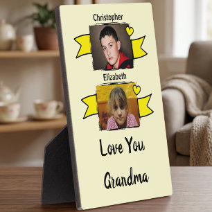 Placa Expositora 2 foto te amo abuela amarillo