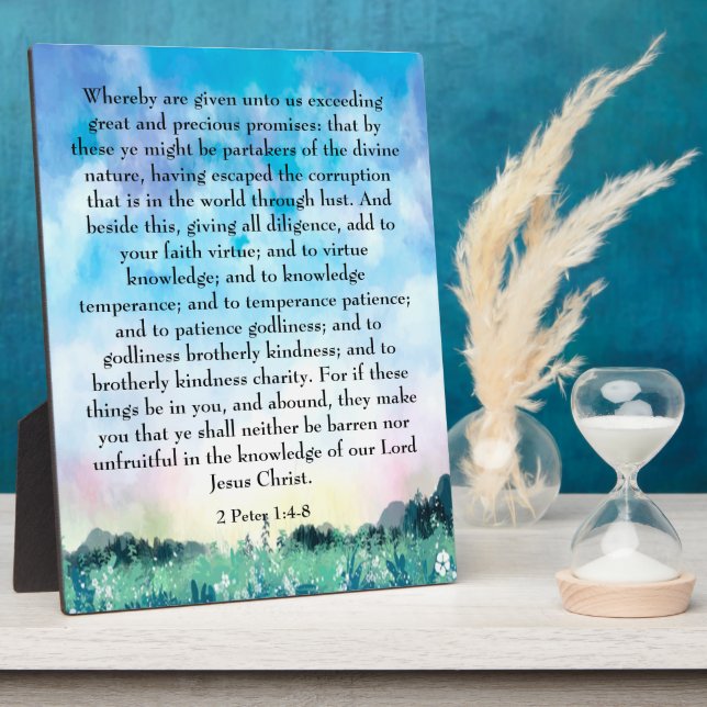 Placa Expositora 2 Peter 1:4-8 (Lado)