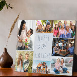 Placa Expositora 30.º cumpleaños 7 Collage de fotos Dos tonos azul<br><div class="desc">Di Feliz cumpleaños número 30 con una placa fotográfica personalizada. La plantilla de fotos está configurada para que añadas 7 de tus fotos favoritas que se muestran en un collage de fotos alrededor del saludo de cumpleaños. El texto simplemente dice "Feliz cumpleaños número 30" en tipografía casual. "30" es realmente...</div>