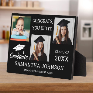 Placa Expositora 3 Collage de fotos Felicitaciones Grad 2025 Negro
