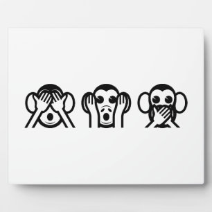 Placa Expositora 3 Emoji de monos sabios