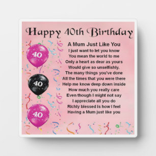 Placa Expositora 40.ª Mamá de cumpleaños