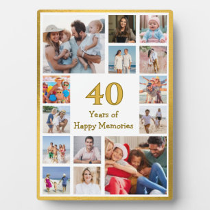 Placa Expositora 40 años (o cualquier edad) de felices recuerdos cu