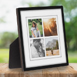 Placa Expositora 4 base de entrada sombreada de plantilla de plaza<br><div class="desc">Cuadrícula personalizada de fotos cuadrada 4 con marco negro y entrada con sombras blancas</div>