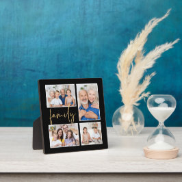 Placa Expositora 4 Collage de fotos Familia Gold Black