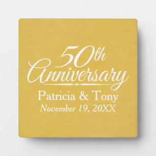 Placa Expositora 50.º aniversario Boda de oro personalizado