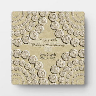 Placa Expositora 50.º Aniversario de la Boda Foto Plaque con Easel