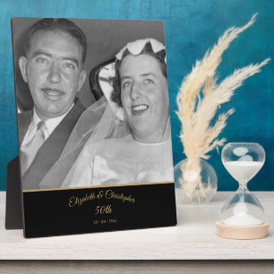 Placa Expositora 50.º Aniversario de la foto del Boda Oro Negro Ele