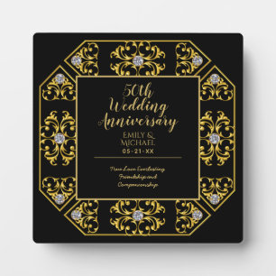 Placa Expositora 50.º Aniversario del Boda de Oro Regalo Esposa Esp