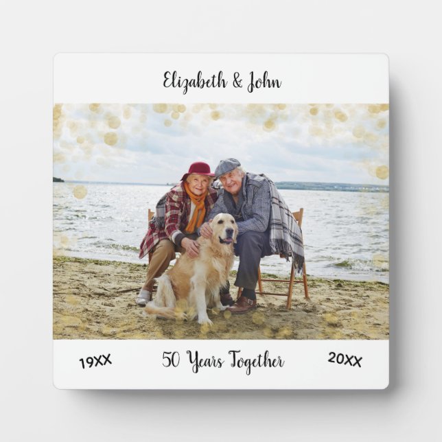 Placa Expositora 50.º Personalizado del Aniversario Boda (Frente)