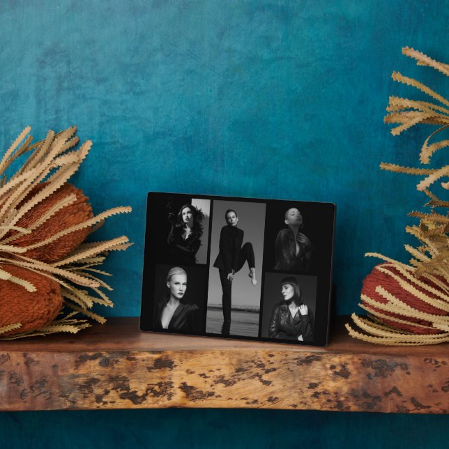 Placa Expositora 5 Collage de fotos editable (Lado)