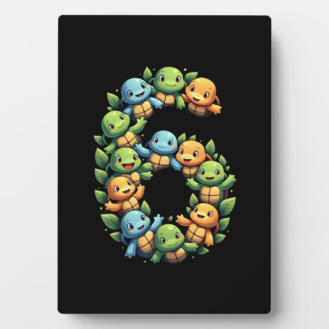 Placa Expositora 6th Birthday Sea Turtle Tortoise Theme Party 6 Yea (Frente)