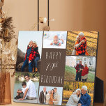 Placa Expositora 70.º cumpleaños 7 Collage de fotos Marrón cálido<br><div class="desc">Di Feliz cumpleaños número 70 con una placa fotográfica personalizada. La plantilla de fotos está configurada para que añadas 7 de tus fotos favoritas que se muestran en un collage de fotos alrededor del saludo de cumpleaños. El texto simplemente dice "Feliz cumpleaños número 70" en tipografía casual. "70" es realmente...</div>