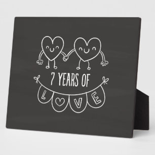 Placa Expositora 7.º Aniversario Gift Chalk Hearts