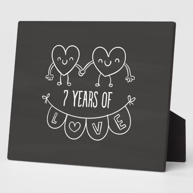 Placa Expositora 7.º Aniversario Gift Chalk Hearts (Lado)