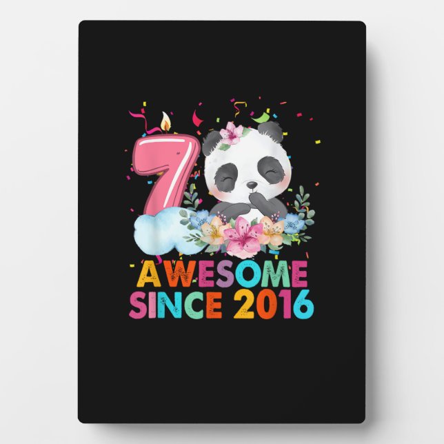 Placa Expositora 7 años de edad Impresionante desde 2016 Panda 7 cu (Frente)