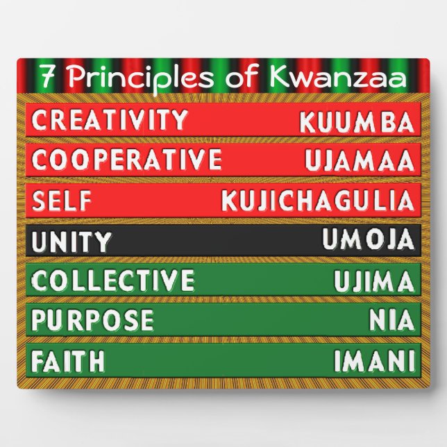 Placa Expositora 7 Principios de Kwanzaa (Frente)
