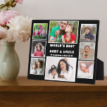 Placa Expositora 8 La mejor tía y tío del mundo Collage de fotos<br><div class="desc">8 placa de collage para la mejor tía y tío del mundo. Un regalo personalizado para las personas especiales en tu vida.</div>