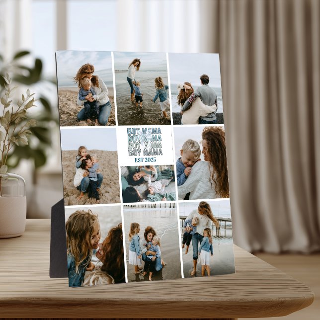 Placa Expositora 9 Boy Mama Custom Photo Collage (Subido por el creador)