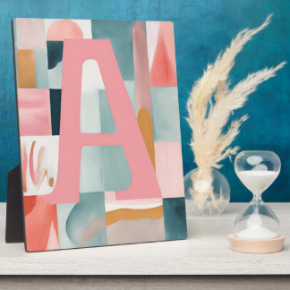 Placa Expositora A en arte de IA rosada