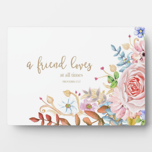 Placa Expositora A Friends Le Encanta Todo El Tiempo Prov 17:17 (Frente)