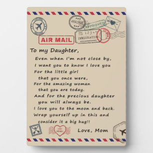 Placa Expositora A Mi Hija, A Mi Hija Y A Mi Mamá