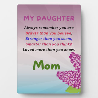 Placa Expositora A mi hija regalo, amor, tipografía