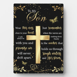 Placa Expositora A mi hijo Regalo, Butterfly Lover, Floral Son Letr