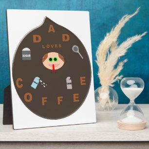 Placa Expositora A Monstruo Funny Dad le encanta el café Plaque