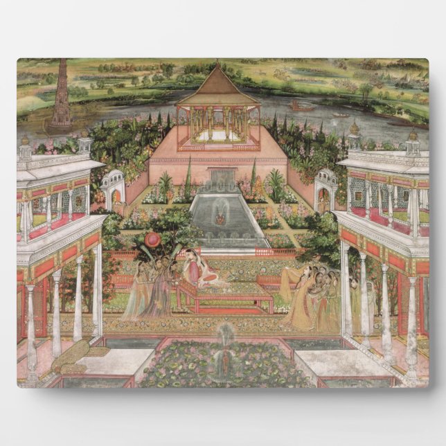 Placa Expositora A Mughal Princess in her Garden (gouache on paper) (Frente)