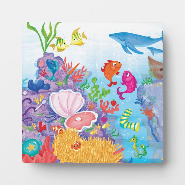 Placa Expositora Abajo En El Océano (Frente)