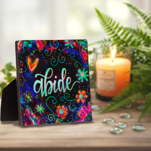 Placa Expositora Abide Bonito Floral ONE WORD Inespirivity Plaque
