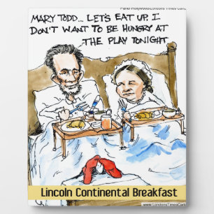 Placa Expositora Abraham Lincoln & Mary Todd Desayuno en cama