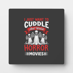 Placa Expositora Abraza y mira películas de terror Esqueleto Hallow