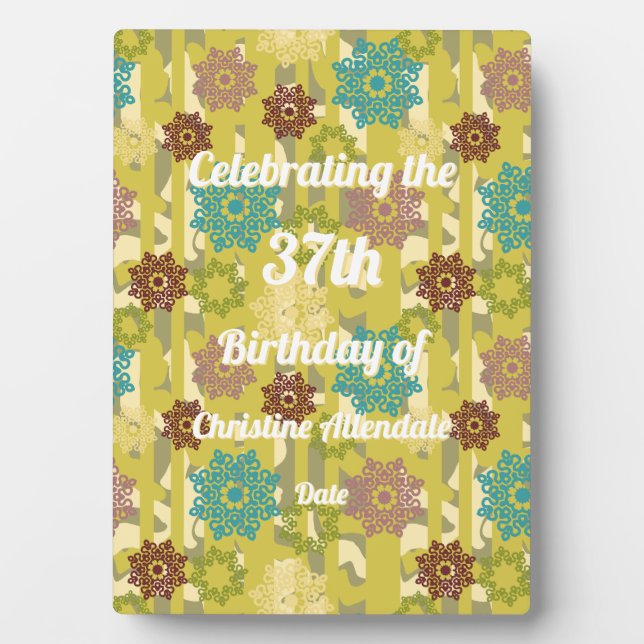 Placa Expositora Abstract Texture Silhouette Stencil Art Birthday (Frente)